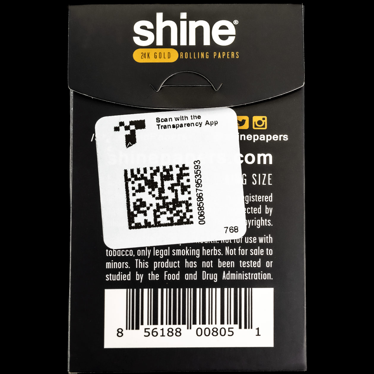 shine 24k gold king size rolling paper echtgold drehpapier