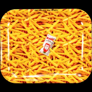raw metal rolling tray french fries size l 340 x 275 mm