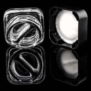 bavarian botanicals rosin jar/glastiegel basic schwarz/transparent 2 x 2 ml mit deckel quadratisch