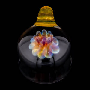 mucglass pendant amber glaskunst anhänger massiv (handmade in munich)