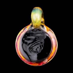 mucglass pendant amber glaskunst anhänger massiv (handmade in munich)