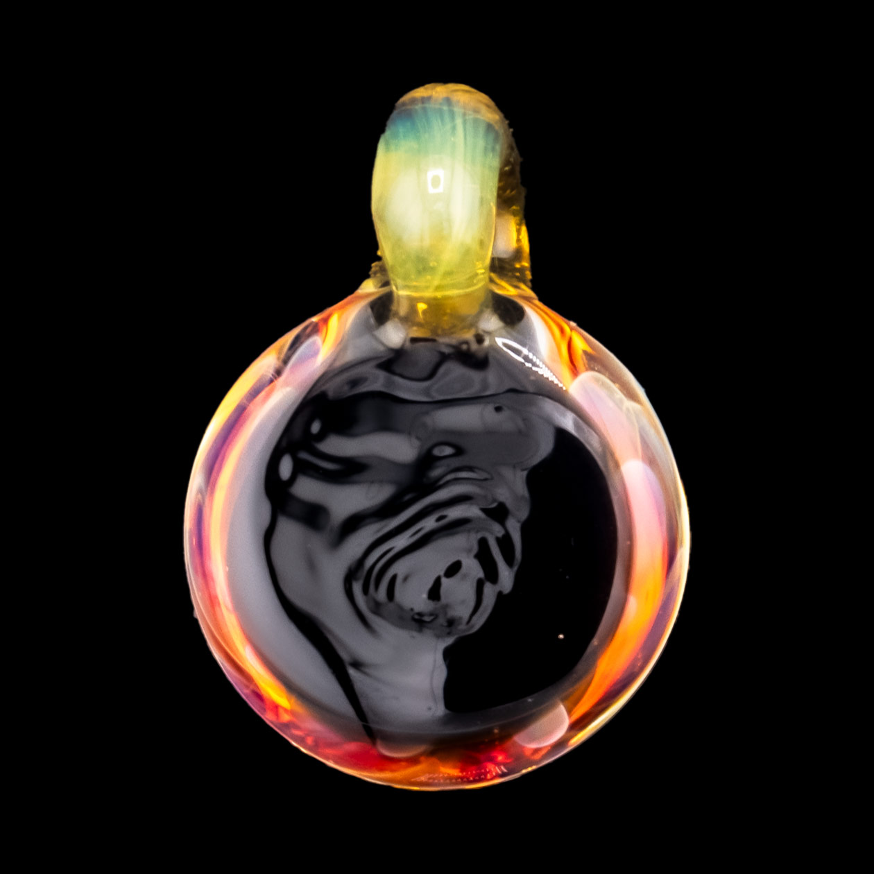 mucglass pendant amber glaskunst anhänger massiv (handmade in munich)