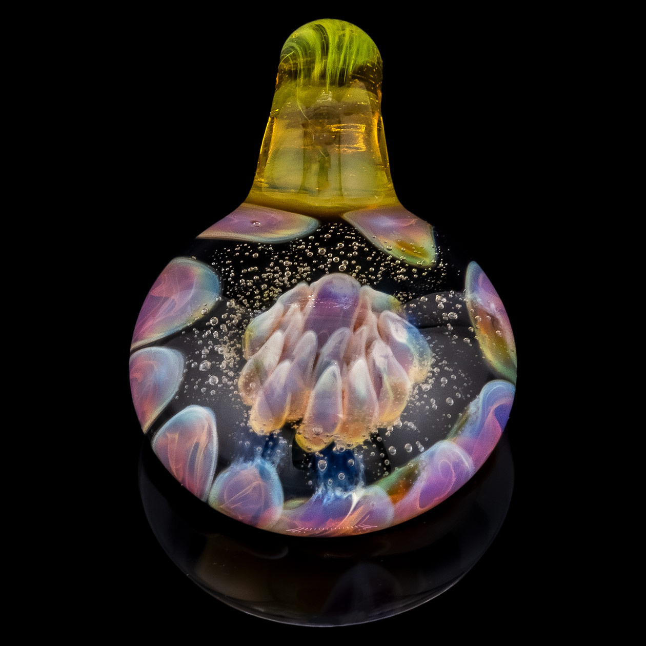 mucglass pendant purple glaskunst anhänger massiv (handmade in munich)