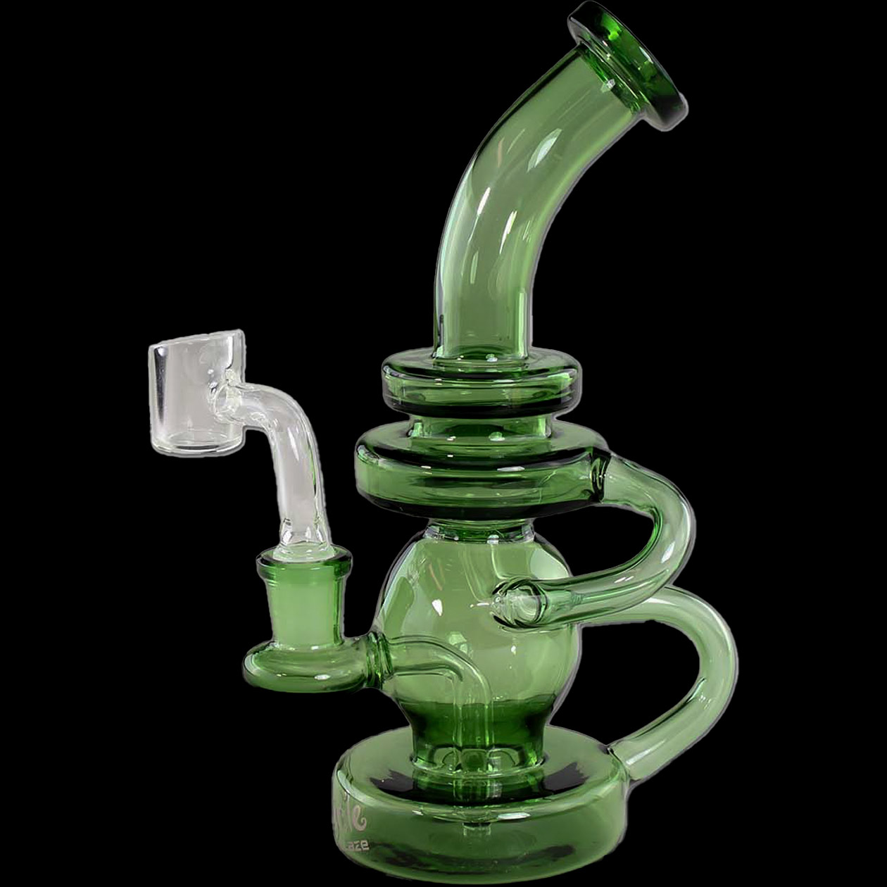 blaze recycle glasbong mit diffusor f. kräuter/Öl (glas rig) 20 cm flaschengrün