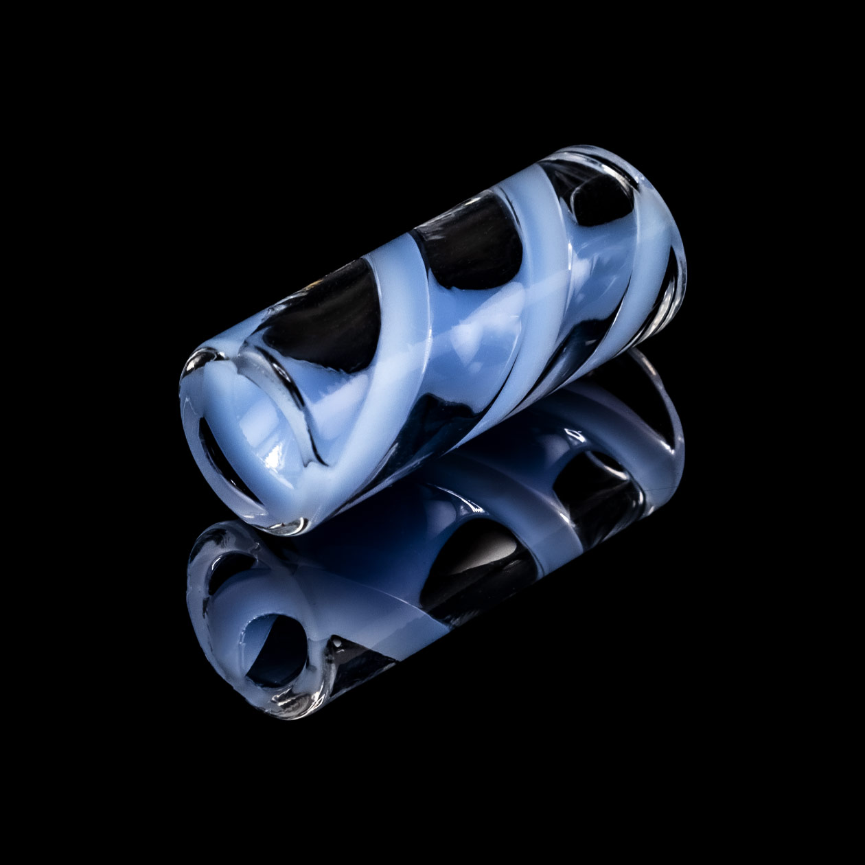 bavarian botanicals premium glastip "himmel der bayern" 12 mm babyblau/transparent