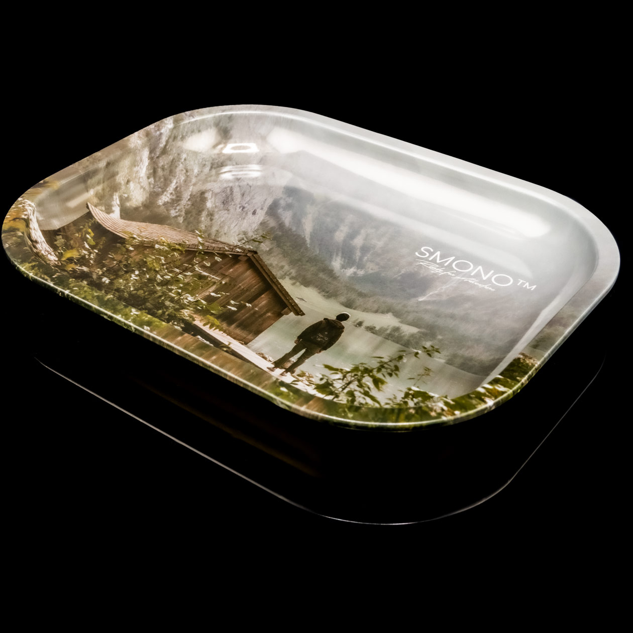 smono metal rolling tray/tablett motiv "berg" 180 x 140 mm