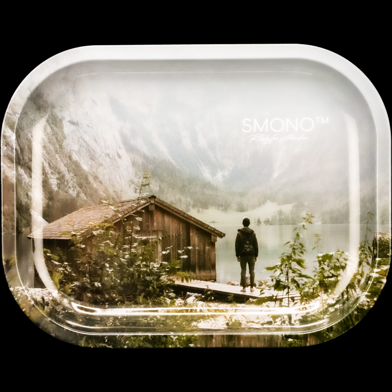 smono metal rolling tray/tablett motiv "berg" 180 x 140 mm