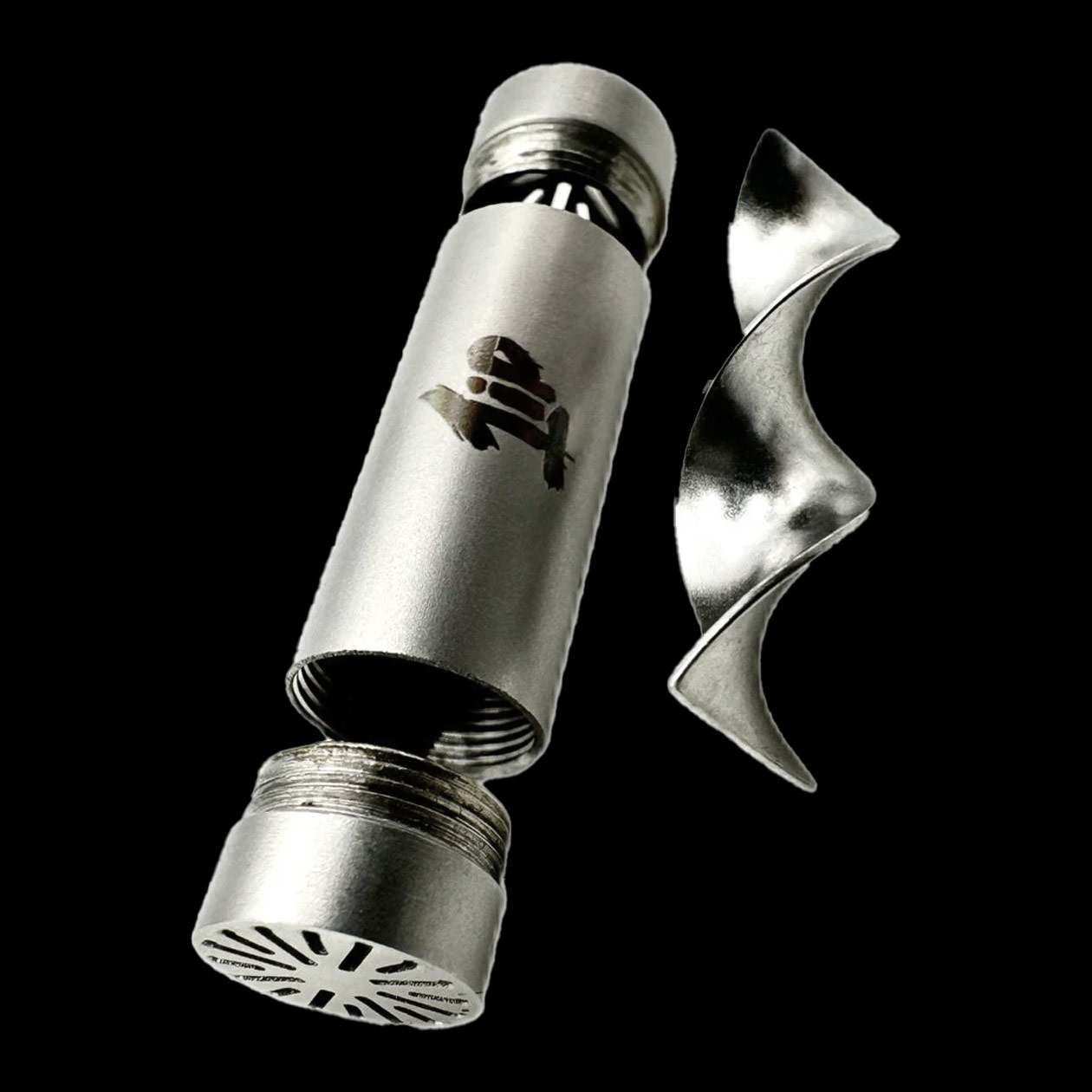 1tip 9 mm filter/tip edelstahl silver edition (wiederverwendbarer aktivkohlefilter)