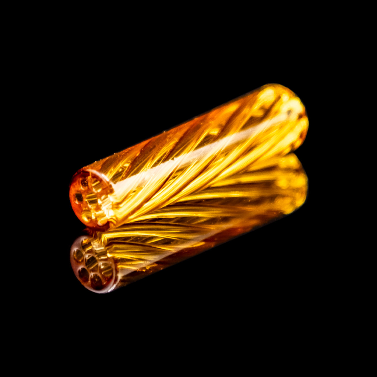 produkt 1342 bavarian botanicals premium glastip glasfilter 7mm orange bernstein transparent clear durchsichtig glass handmade spiralen