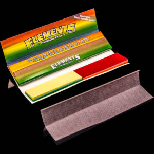 elements rainbow connoisseur ultra thin king size slim rolling papers & tips (32 blatt & tips)