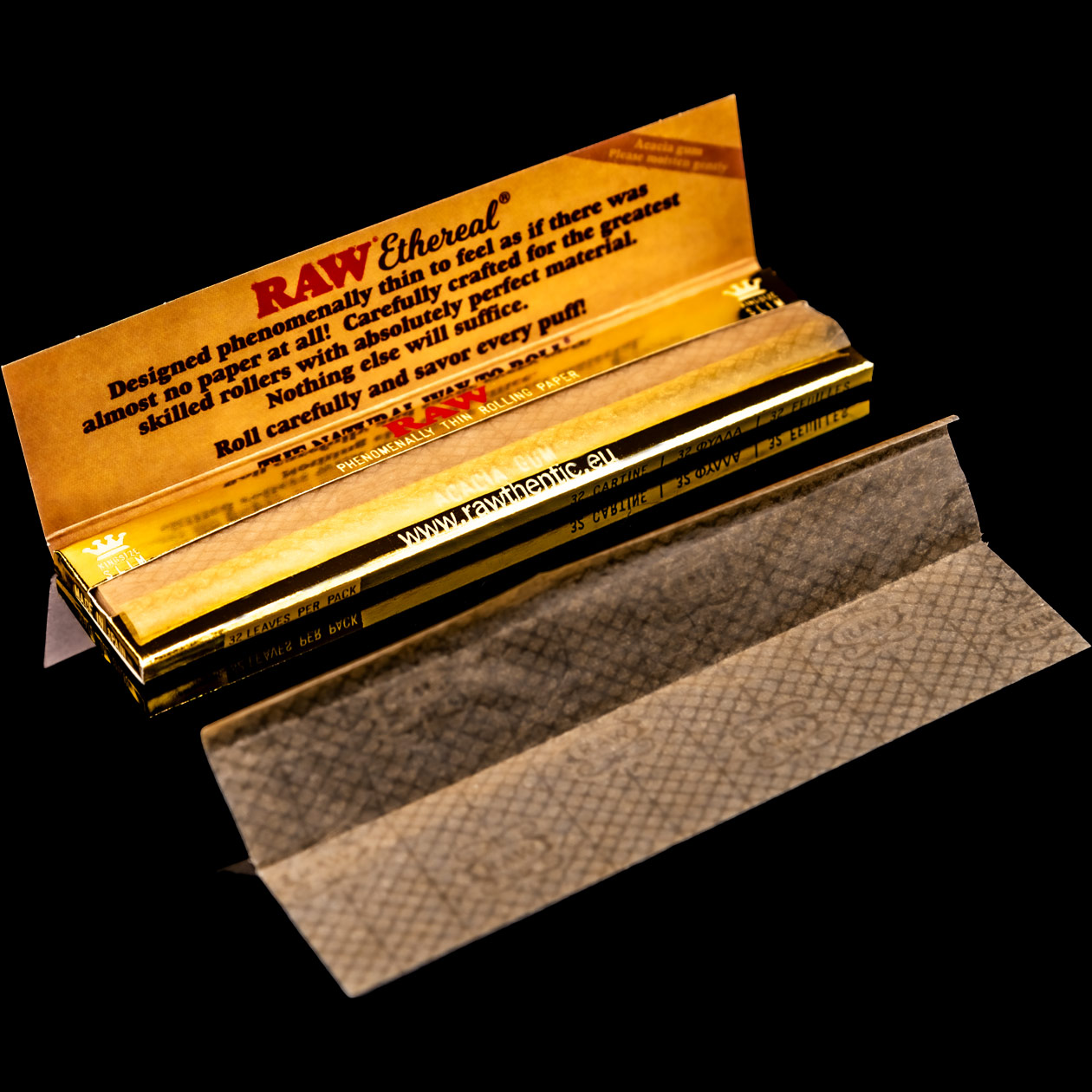 raw ethereal king size slim rolling papers (heftchen á 32 blatt super feines drehpapier)