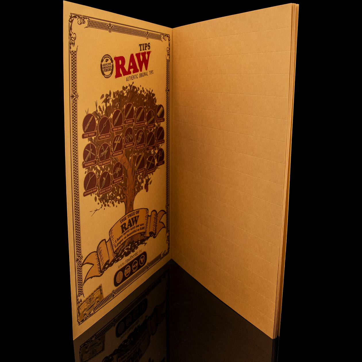 raw the rawlbook heft mit 480 classic filter tips (ungebleicht)