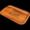 raw wooden rolling tray aus hartholz 180 x 280 x 20 mm inkl. leinenbeutel