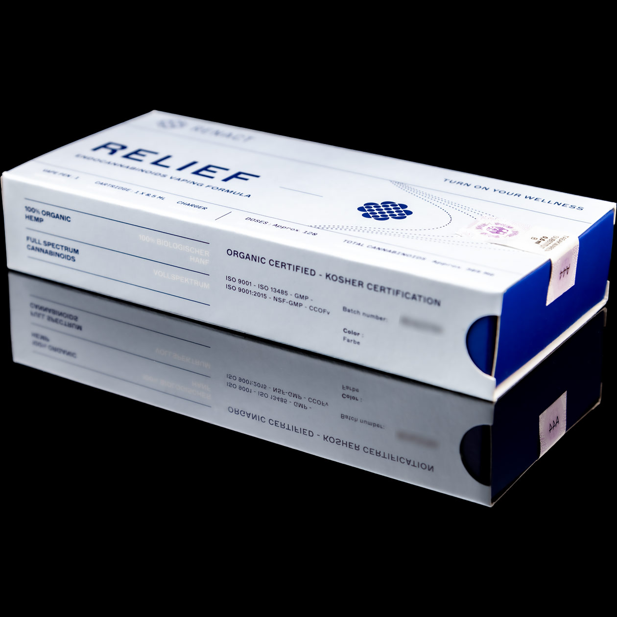 renact relief advanced kit vape pen & cbd kartusche 0,5 ml 365 mg cannabinoide (bio hanf)