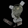 vaporizer/hand bubbler vapolicx totenkopf mit dynavap m tip glas/edelstahl grau/transparent