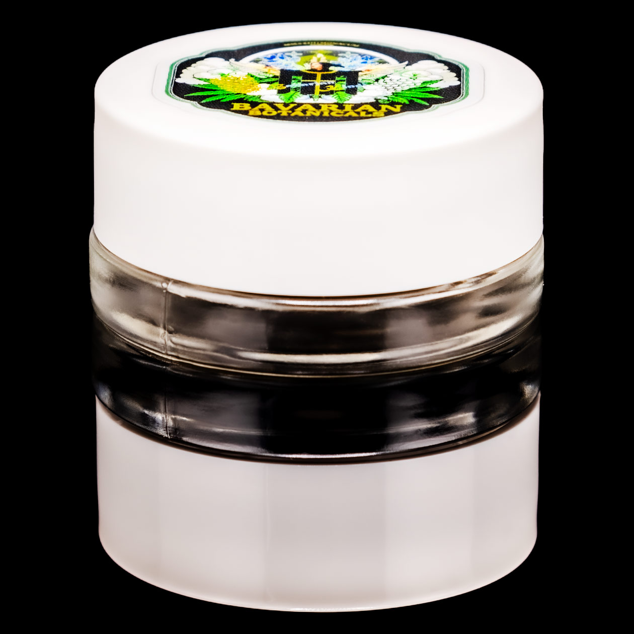 bavarian botanicals premium jar/glastiegel 5 ml transparent/weiß flach mit deckel