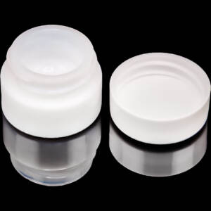 bavarian botanicals premium jar/glastiegel 5 ml transparent/weiß flach mit deckel