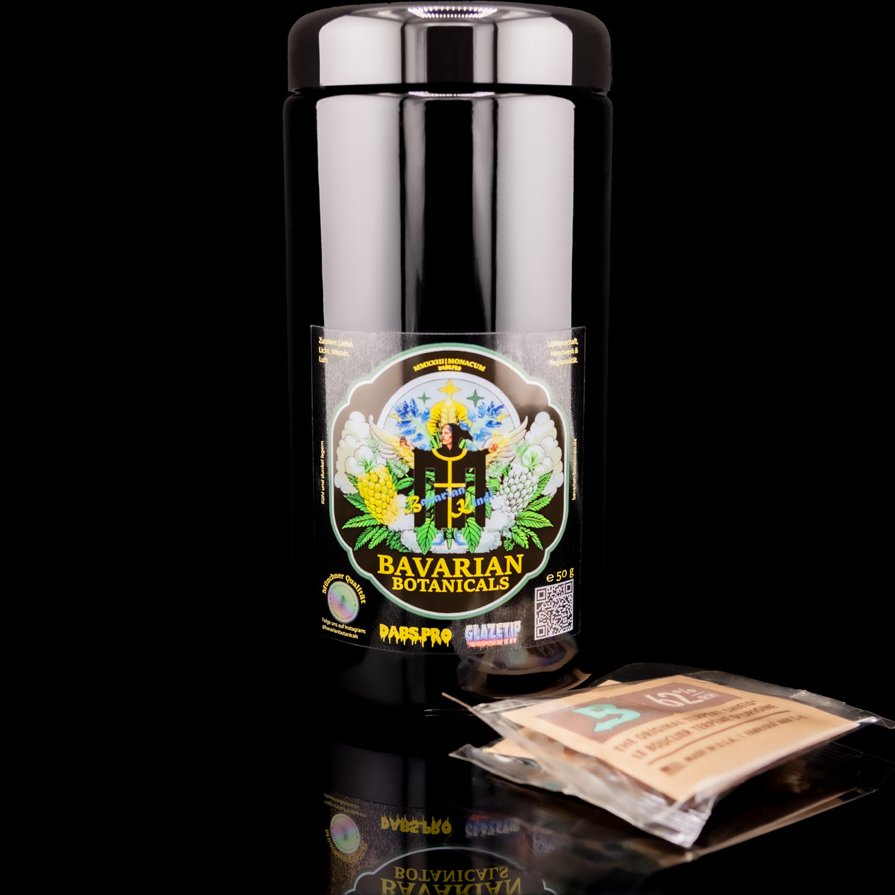 bavarian botanicals x miron weithalsdose aus violettglas (bis 60 g) inkl. 2 x boveda s8 62%