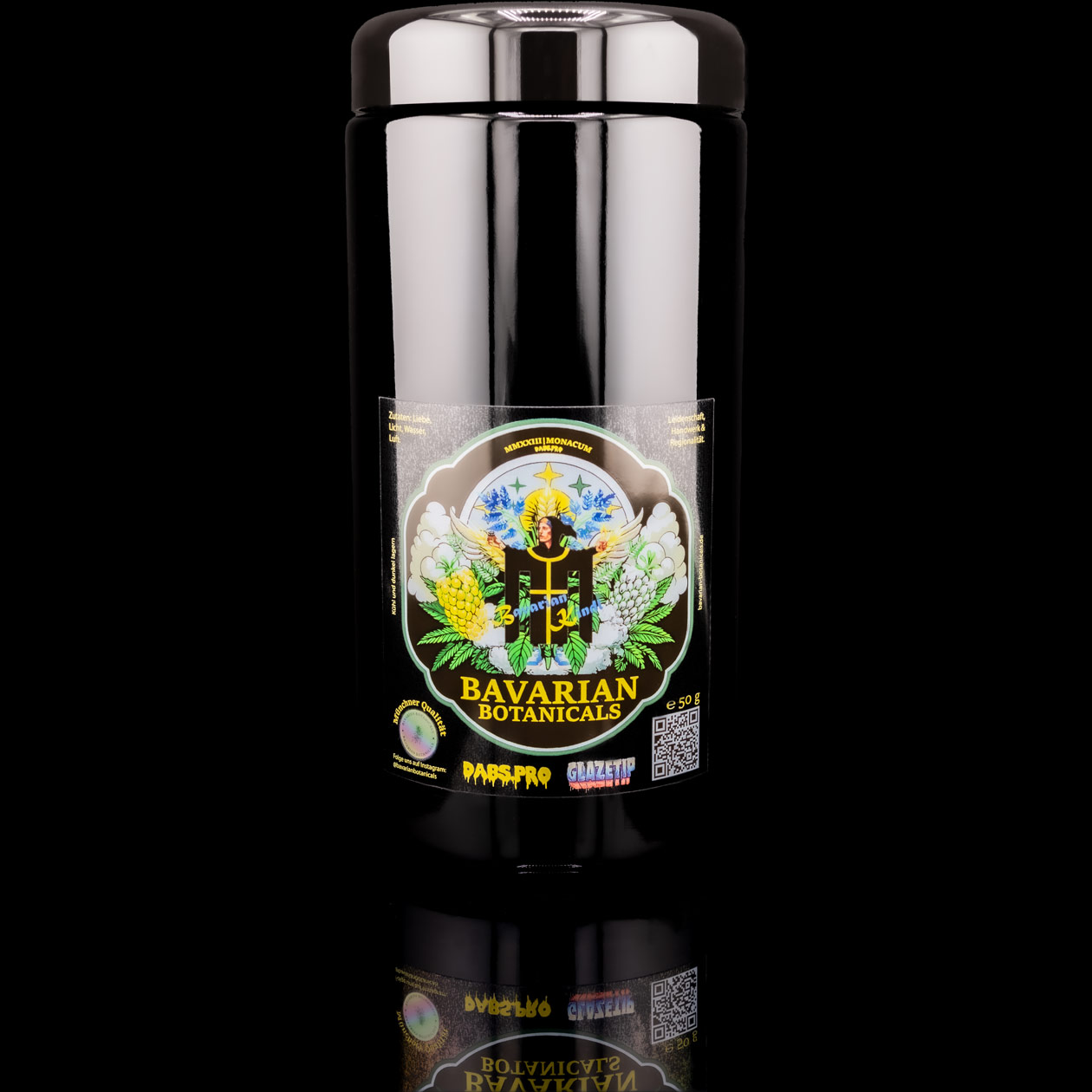 bavarian botanicals x miron weithalsdose aus violettglas (bis 60 g) inkl. 2 x boveda s8 62%