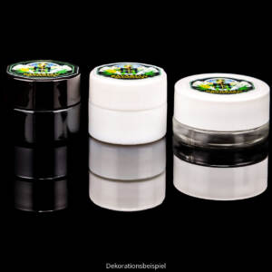 bavarian botanicals premium jar/glastiegel 5 ml transparent/weiß flach mit deckel