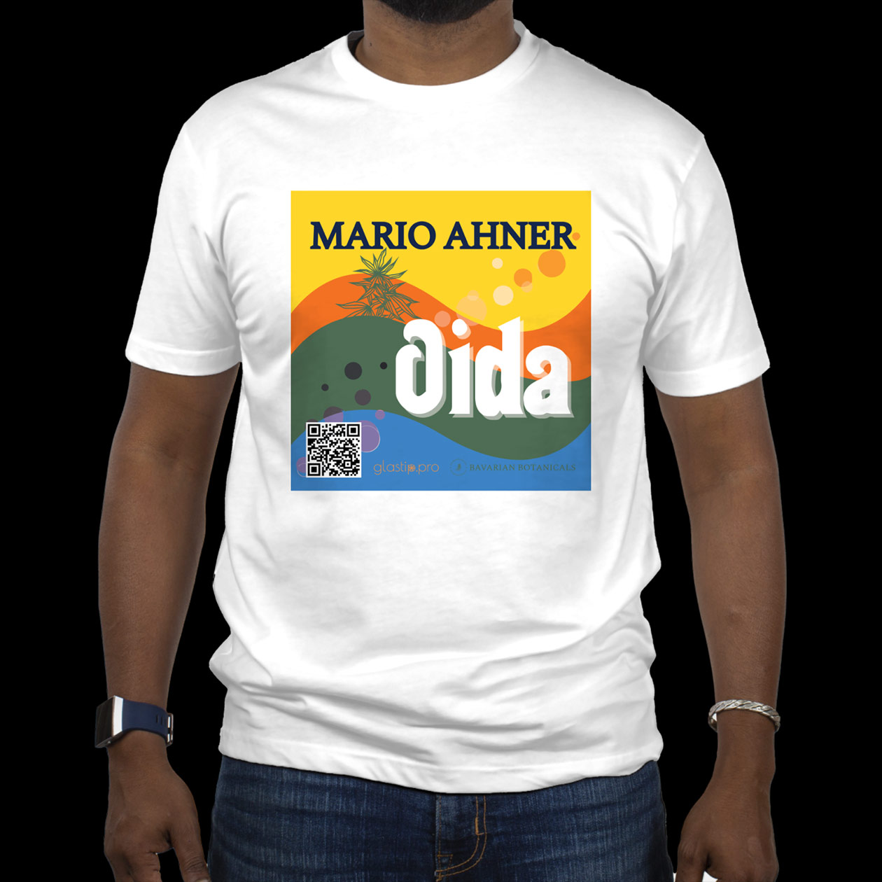 bavarian botanicals t shirt "mario ahner oida" white/weiß unisex l (small batch print)