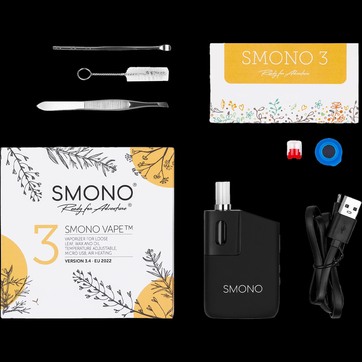 smono start v2 2025 vaporizer/verdamper für kräuter aluminium gehäuse usb c 220° c