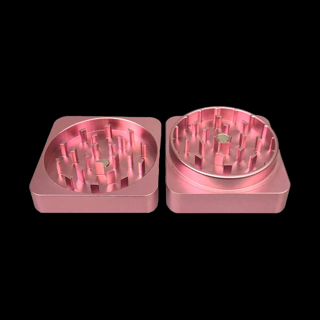 best buds square flat aluminium grinder flamingo 2 tlg. Ø 50 mm pink