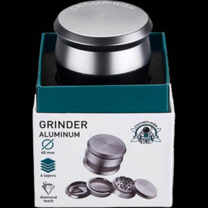 raw hammer craft aluminium grinder large rasta 4 tlg. Ø 60 mm aluminium schwarz