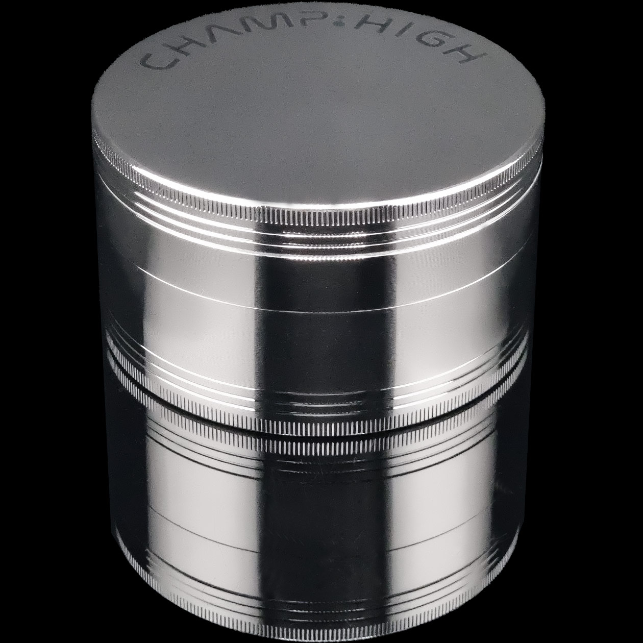 produkt 1827 champ high maxi grinder 10cm 100mm 4 tlg xxl riesengrinder crusher shredder big extra gross kraeutermuehle aluminium silber