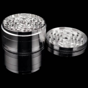 produkt 1828 champ high maxi grinder 10cm 100mm 4 tlg xxl riesengrinder crusher shredder big extra gross kraeutermuehle alu silver