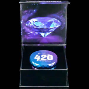 produkt 1835 honeypuff diamond cutting grinder rainbow blau lila rautenform 4 tlg aluminium 50mm geschenkbox 420 somewhere