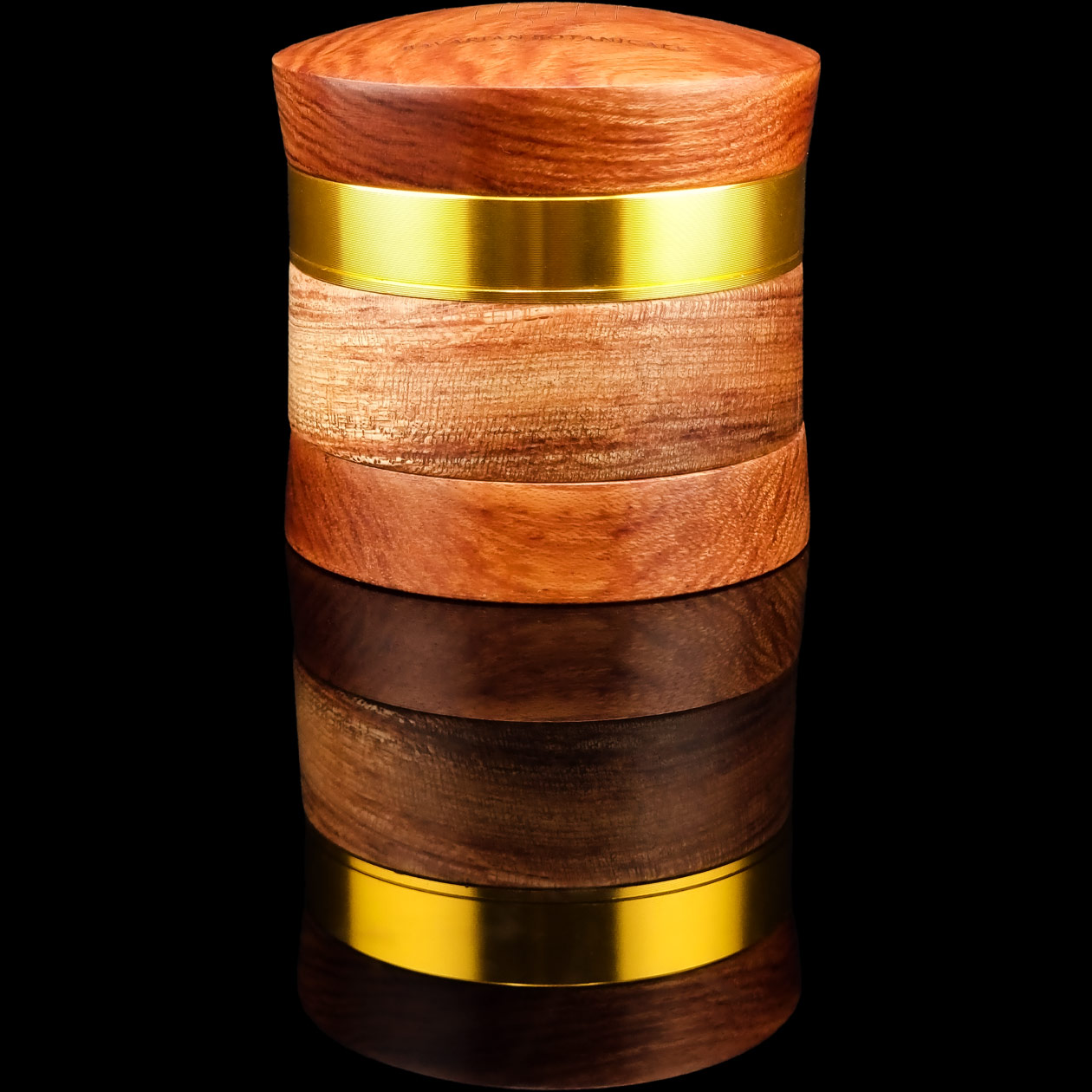 produkt 1839 bavarian botanicals holz grinder rosenholz aluminium gold kindl gravur 60mm 4 tlg crusher shredder kraeutermuehle edel