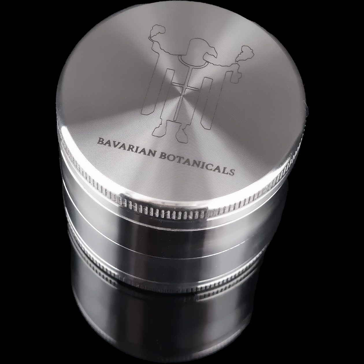 produkt 1847 bavarian botanicals edelstahlgrinder edelstahl gravur 63mm 4 tlg silber stainless steel crusher shredder kraeutermuehle edel
