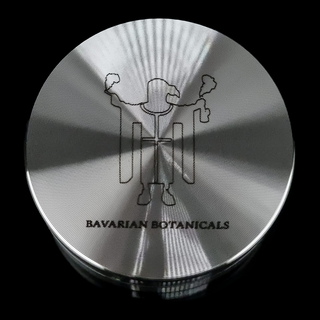 produkt 1861 bavarian botanicals edelstahlgrinder edelstahl gravur 50mm 2 tlg silber crusher shredder kindl edles geschenk stoffbeutel