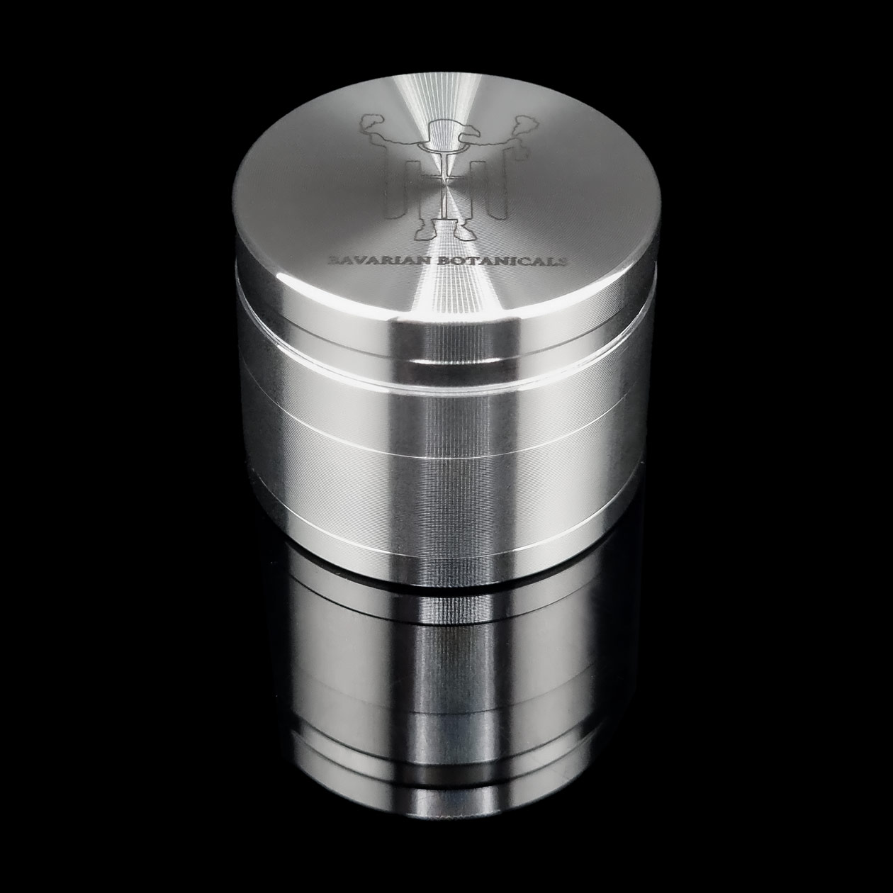 produkt 1864 bavarian botanicals edelstahlgrinder edelstahl gravur 40mm 4 tlg silber crusher shredder kindl edles geschenk stoffbeutel