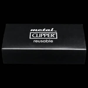 clipper classic metal large jet flame silver brushed (nachfüllbares sturmfeuerzeug aus metall)