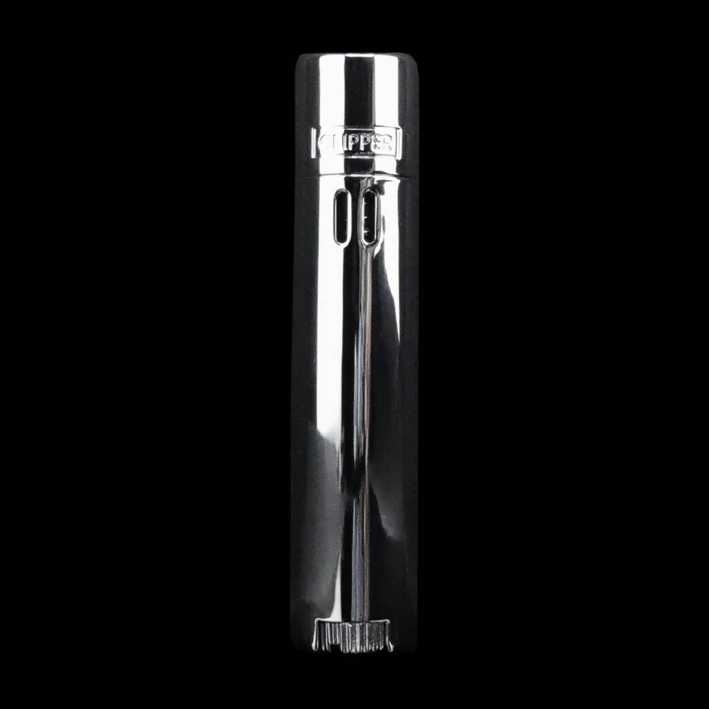 clipper classic metal large jet flame silver brushed (nachfüllbares sturmfeuerzeug aus metall)