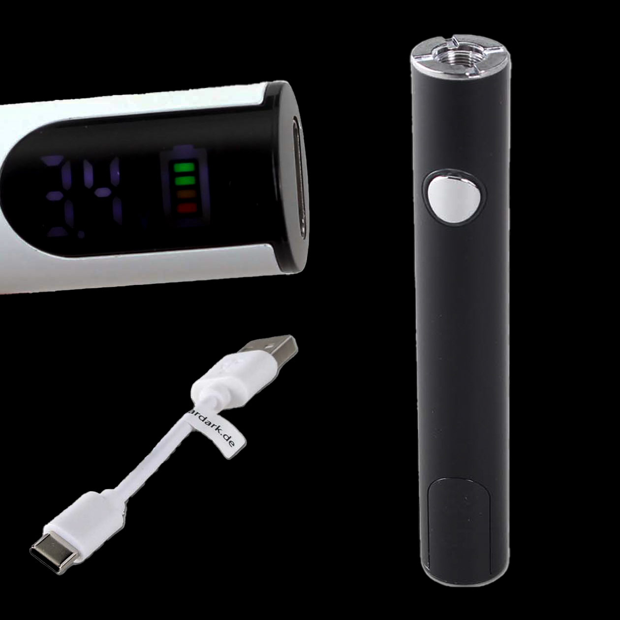 black leaf akkuträger 510er gewinde 400 ma/h weiß mit display vape pen/stick