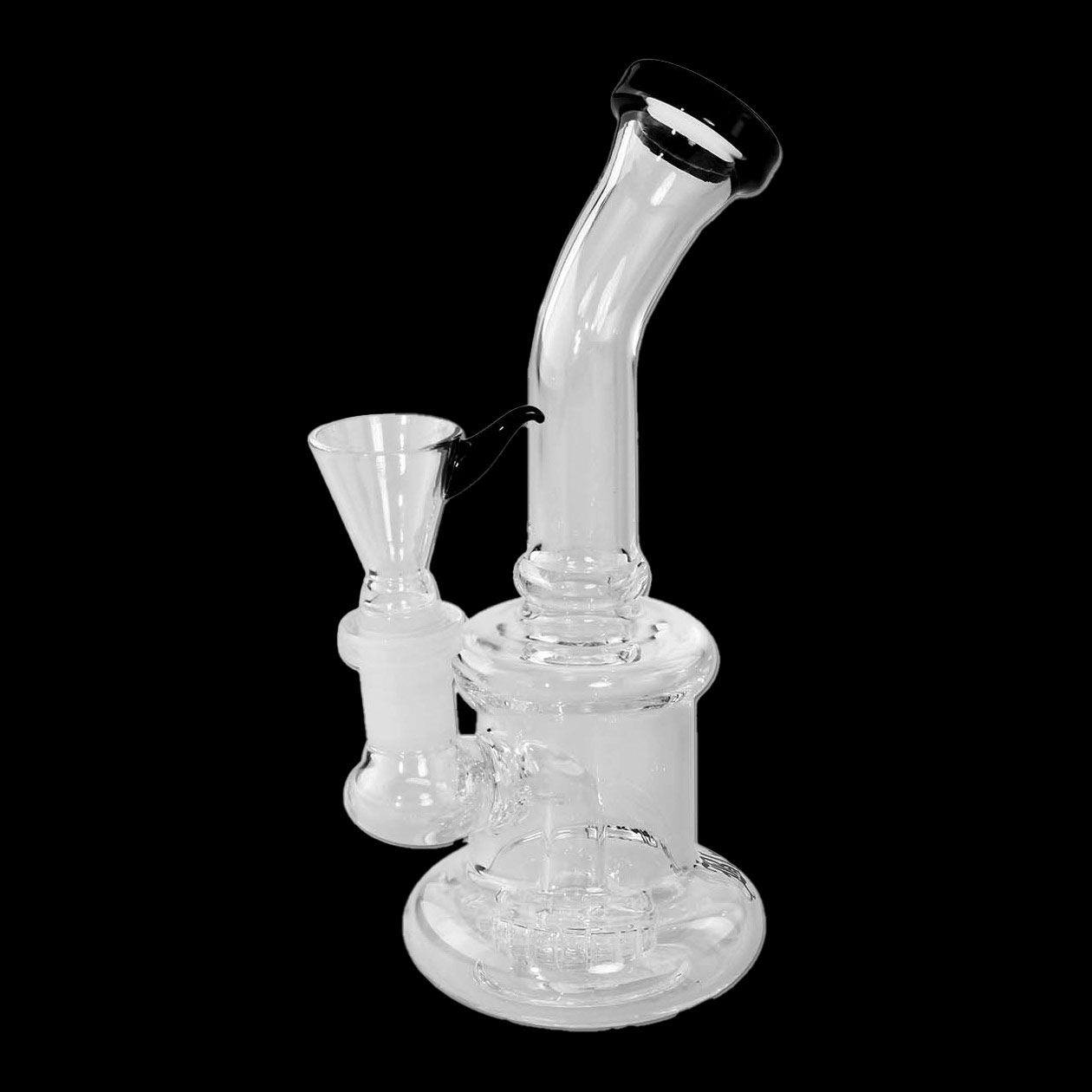 black leaf mini bubbler mit duschkopfperkolator (glas rig) 17 cm borosilikatglas ns14