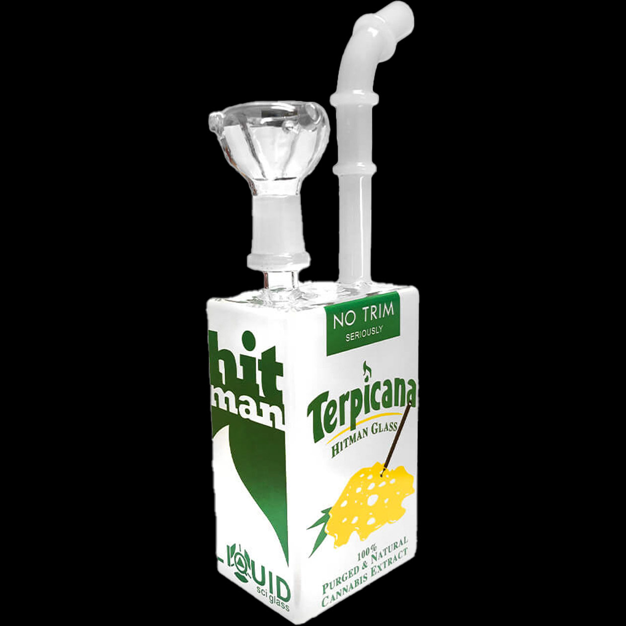 hitman glass bubbler/bong terpicana ("saftbox design" glas rig) 22 cm borosilikatglas ns14