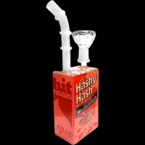 hitman glass bubbler/bong "hashy hash" ("saftbox" design glas rig) 19 cm borosilikatglas ns14