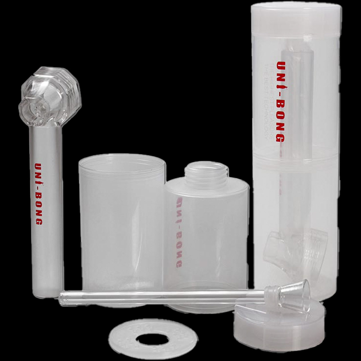 black leaf uni bong bausatz (komplett kit, 5 tlg.) 22 cm kunststoff/borosilikatglas