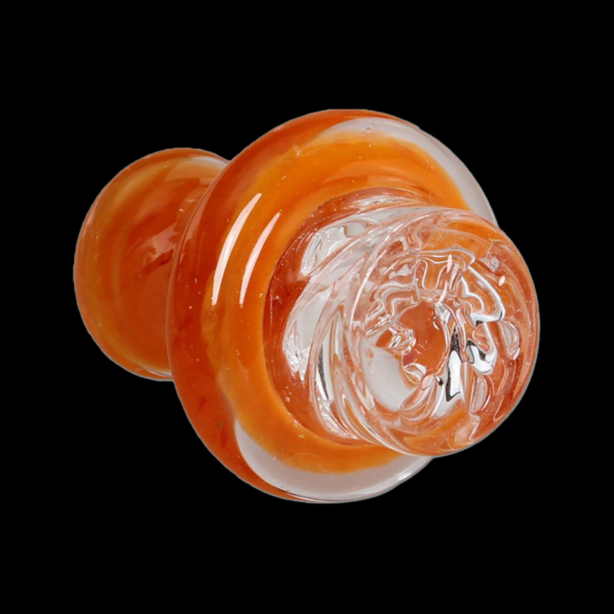 black leaf carb cap spinner orange sprinkles Ø 19/30 mm borosilikatglas