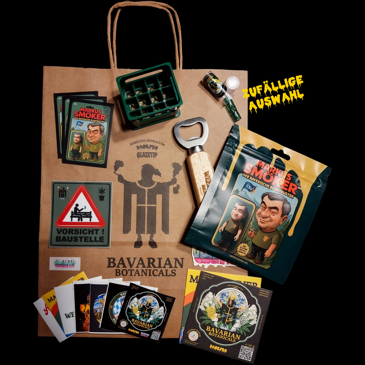 bavarian botanicals flaschltaschl "markus smökinger" grau recycled cotton/rpet limited edition