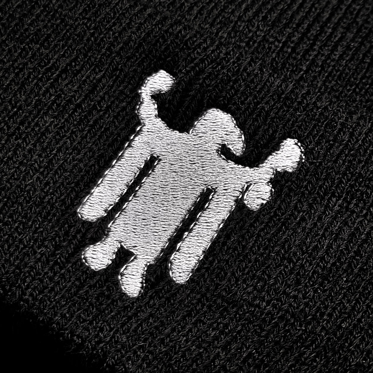 bavarian botanicals strickmütze basic "bavarian kindl" schwarz/silber stickerei acryl 1st batch