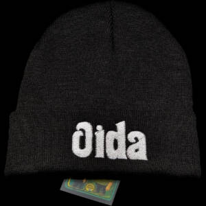 bavarian botanicals strickmütze premium "oida" schwarz/silber stickerei rpet/acryl