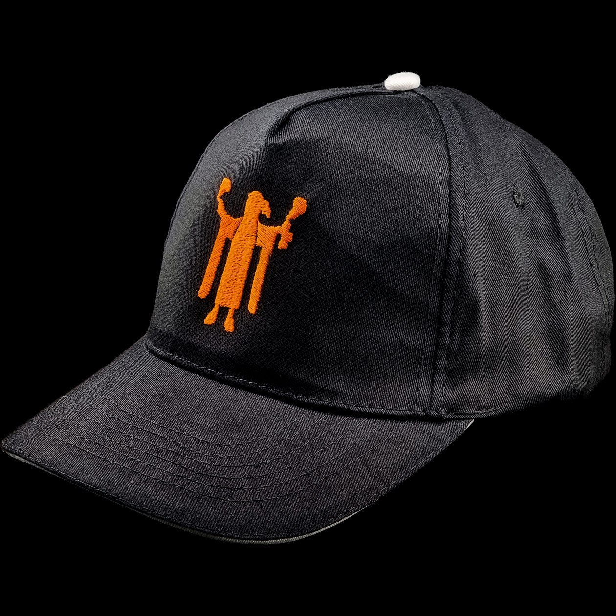 bavarian botanicals cap "bavarian kindl" schwarz/orange stickerei 100 % baumwolle