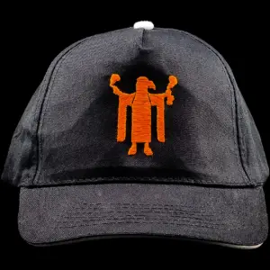 bavarian botanicals cap "bavarian kindl" schwarz/orange stickerei 100 % baumwolle