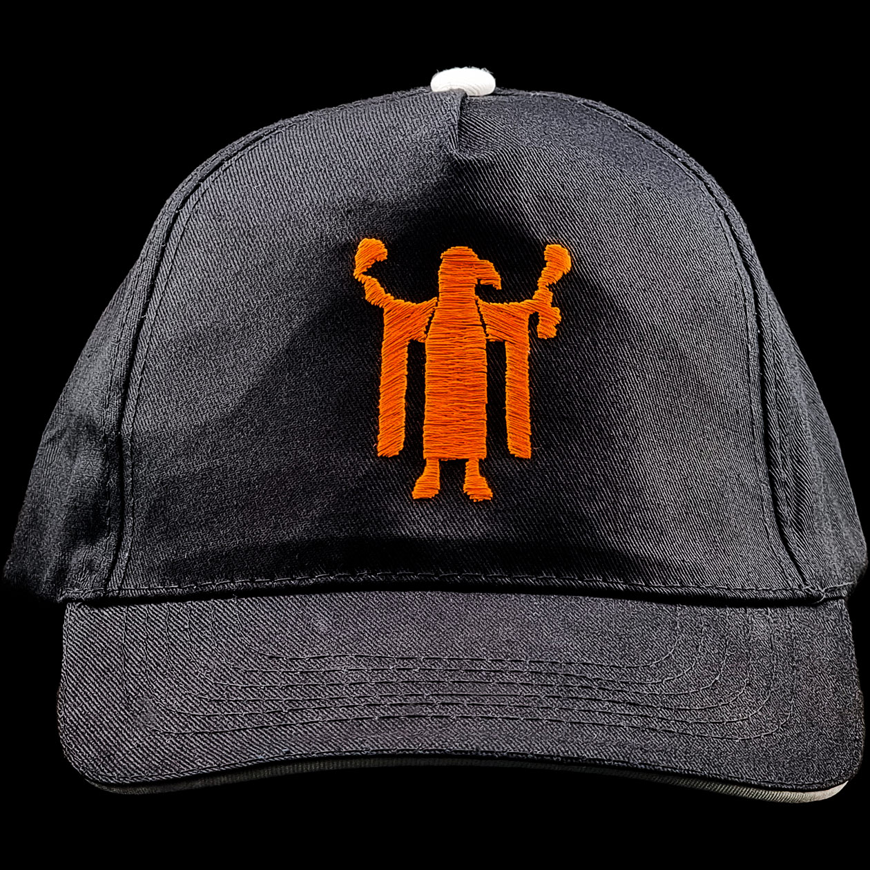 bavarian botanicals cap "bavarian kindl" schwarz/orange stickerei 100 % baumwolle