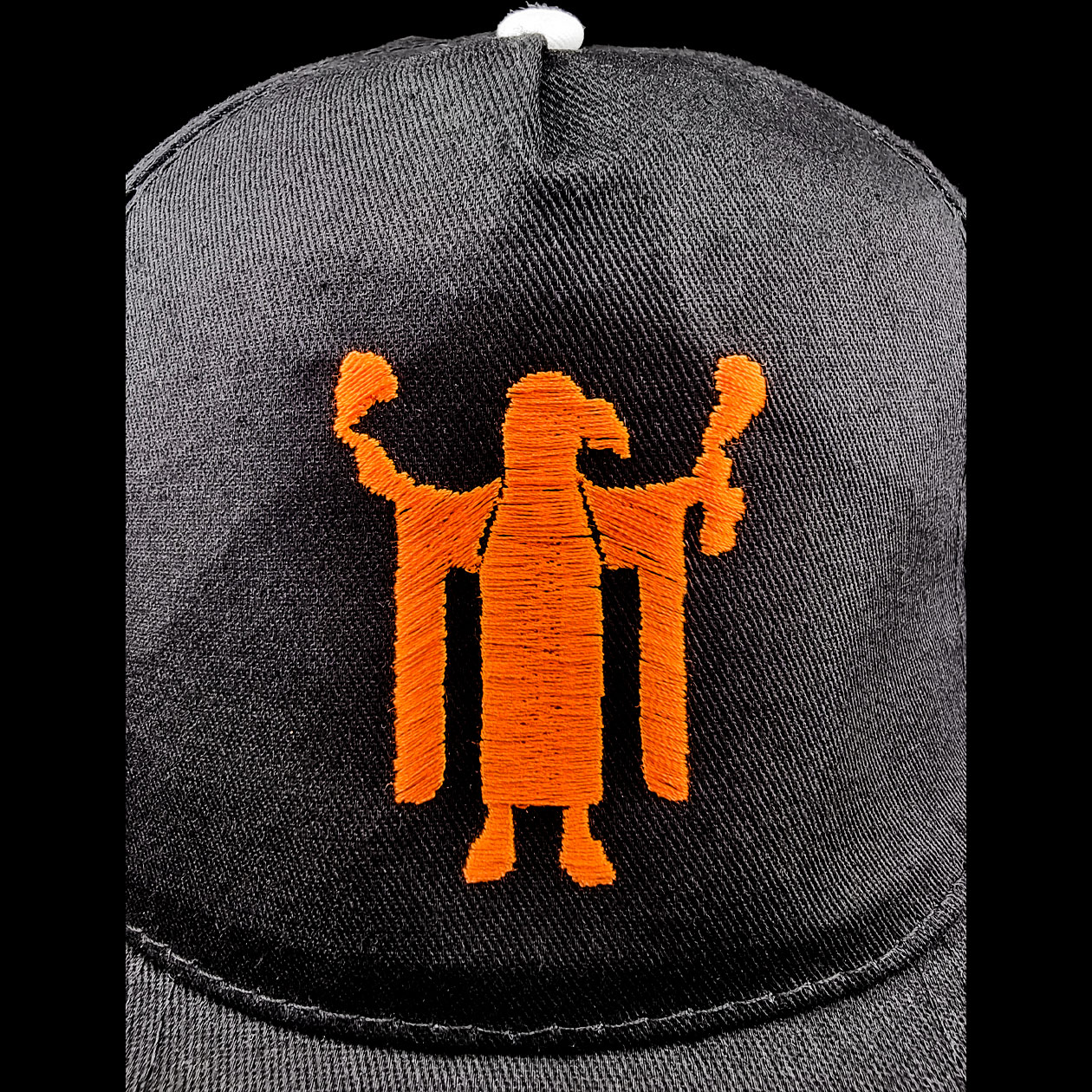 bavarian botanicals cap "bavarian kindl" schwarz/orange stickerei 100 % baumwolle